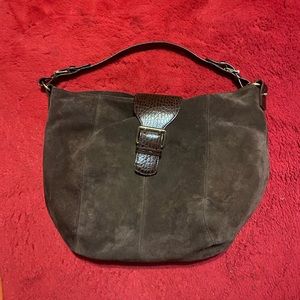 RALPH LAUREN Shoulder Bag brown Suede Leather Classic Hobo. In good condition.